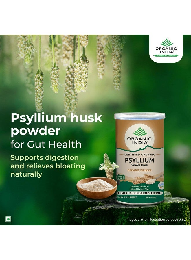 Organic India A TATA Product - Organic India Isabgol Whole Psyllium Husk Powder - 100g, With Dietary Fiber, Supports Gut Health & Digestive System, Gluten Free, Non-GMO Project Verified, NPOP & USDA Certified - Image 2