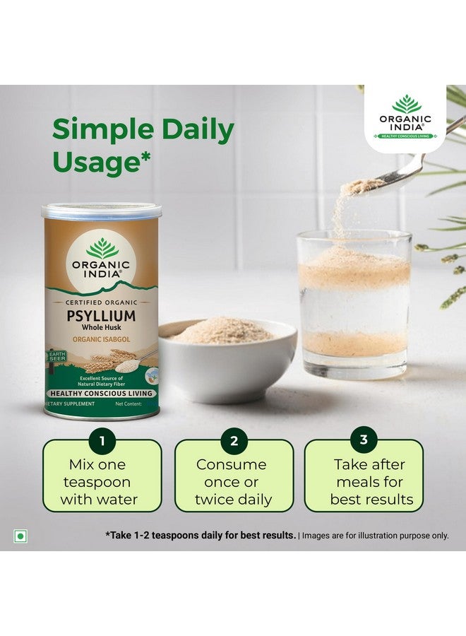 Organic India A TATA Product - Organic India Isabgol Whole Psyllium Husk Powder - 100g, With Dietary Fiber, Supports Gut Health & Digestive System, Gluten Free, Non-GMO Project Verified, NPOP & USDA Certified - Image 5