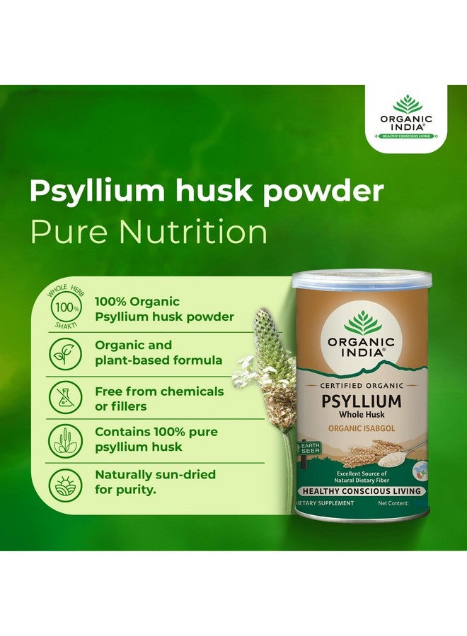 Organic India A TATA Product - Organic India Isabgol Whole Psyllium Husk Powder - 100g, With Dietary Fiber, Supports Gut Health & Digestive System, Gluten Free, Non-GMO Project Verified, NPOP & USDA Certified - Image 4