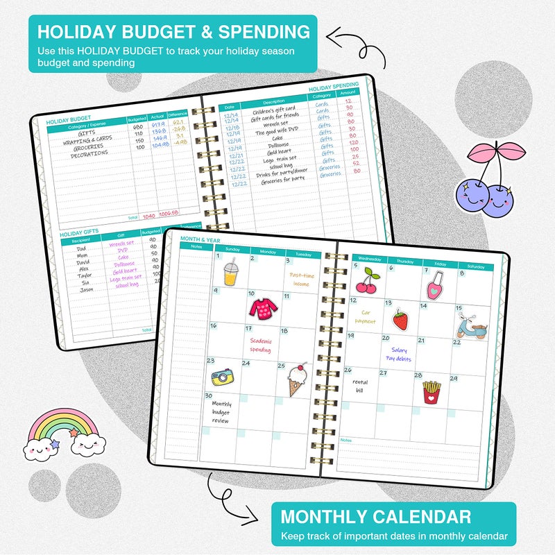 Poluma Budget Planner - Budget Book with Bill Organizer and Expense Tracker, 6.1" x 8.25", 12 Month Undated Finance Planner/Account Book to Take Control of Your Money, Start Anytime, Black - Image 3