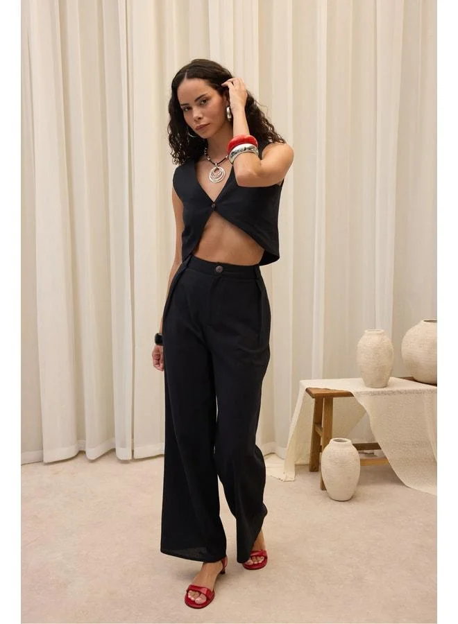 Bohemai  Montana Black Vest and Pants Set for Women | Best Price UAE