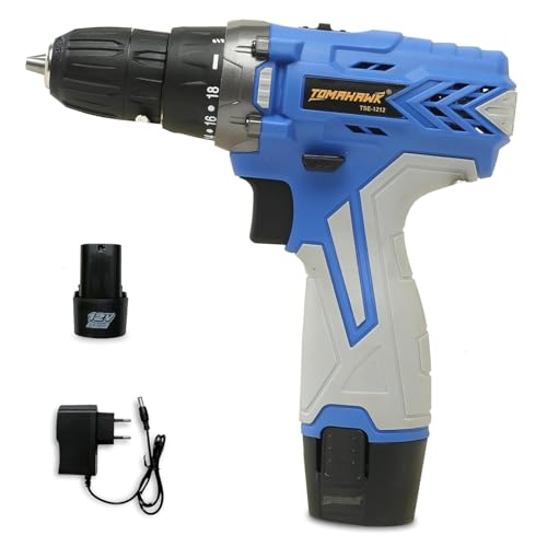 TOMAHAWK® TSE-1212 12V Cordless Drill/ScrewDriver Kit | 10mm Keyless Chuck, 2-Speed (350/1350 RPM), 28Nm Torque, Dual Battery (1.5Ah x2), LED Light, Variable Speed, Reverse Function & BMC Case - Image 1