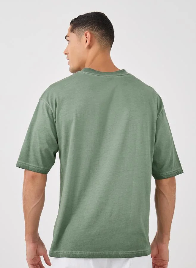 Styli Styli Slogan Print Oversized Crew Neck T-Shirt