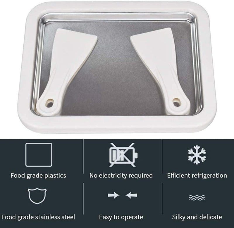OVERA Instant Ice Cream Maker Pan Roller with 2 Scraper, Cold Stone Ice Cream Slab, Perfect for Using with Kids. Rectangular Anti Griddle Freezer Usable with Yoghurt, Fruits, Gelato, Sorbet - Image 5
