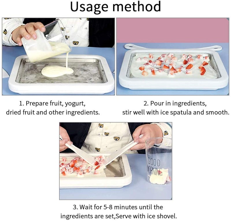 OVERA Instant Ice Cream Maker Pan Roller with 2 Scraper, Cold Stone Ice Cream Slab, Perfect for Using with Kids. Rectangular Anti Griddle Freezer Usable with Yoghurt, Fruits, Gelato, Sorbet - Image 3