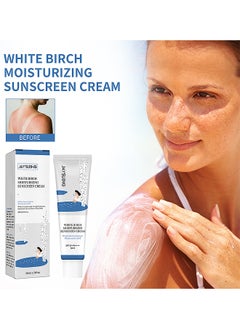 Jaysuing White Birch Juice Moisturizing Sun Cream, Sunscreen Skin Care Waterproof Strong UV Protection Hydrating Cream SPF 50+ PA++++ 50ML For Women Men  - Image 2