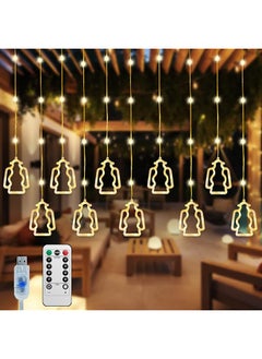 Necomi Ramadan Eid Decoration Curtain String Lights， Led Usb Powered Hanging Fairy Lights With Remote Control For Bedroom Party Holiday Ramadan Decorations 8 Lighting Mode  - Image 1