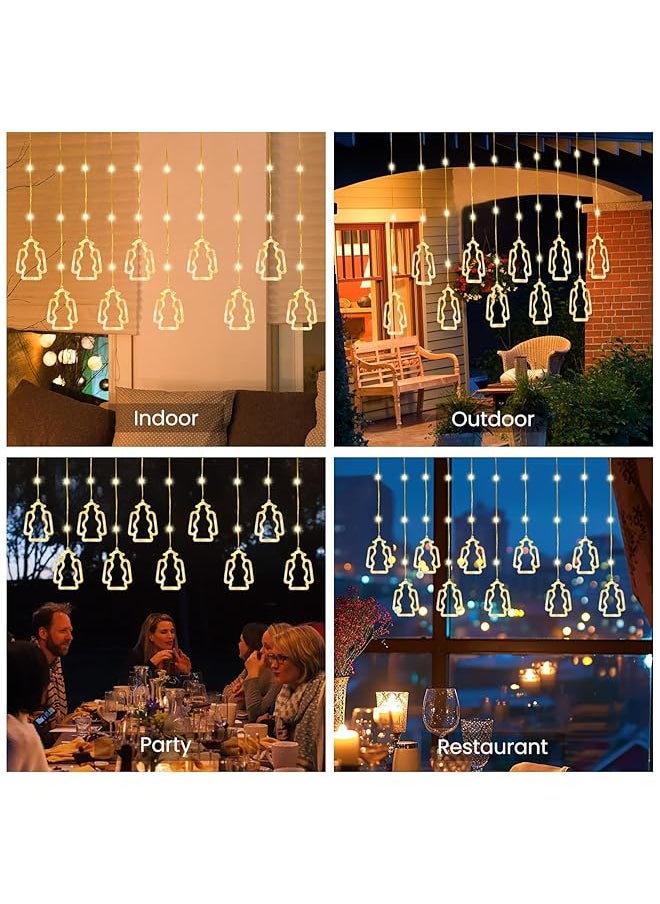 Necomi - Ramadan Eid Decoration Curtain String Lights， Led Usb Powered Hanging Fairy Lights With Remote Control For Bedroom Party Holiday Ramadan Decorations 8 Lighting Mode - Image 1