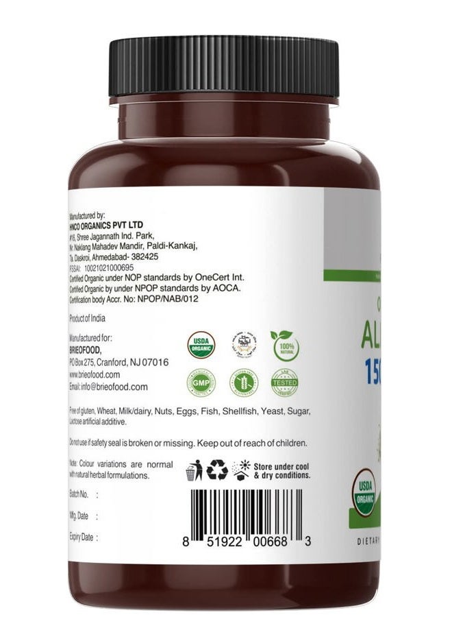 Brieofood Organic Alfalfa 1500mg, 45 Servings, Vegetarian, Gluten Free, 90 Vegetarian Tablets - Image 5