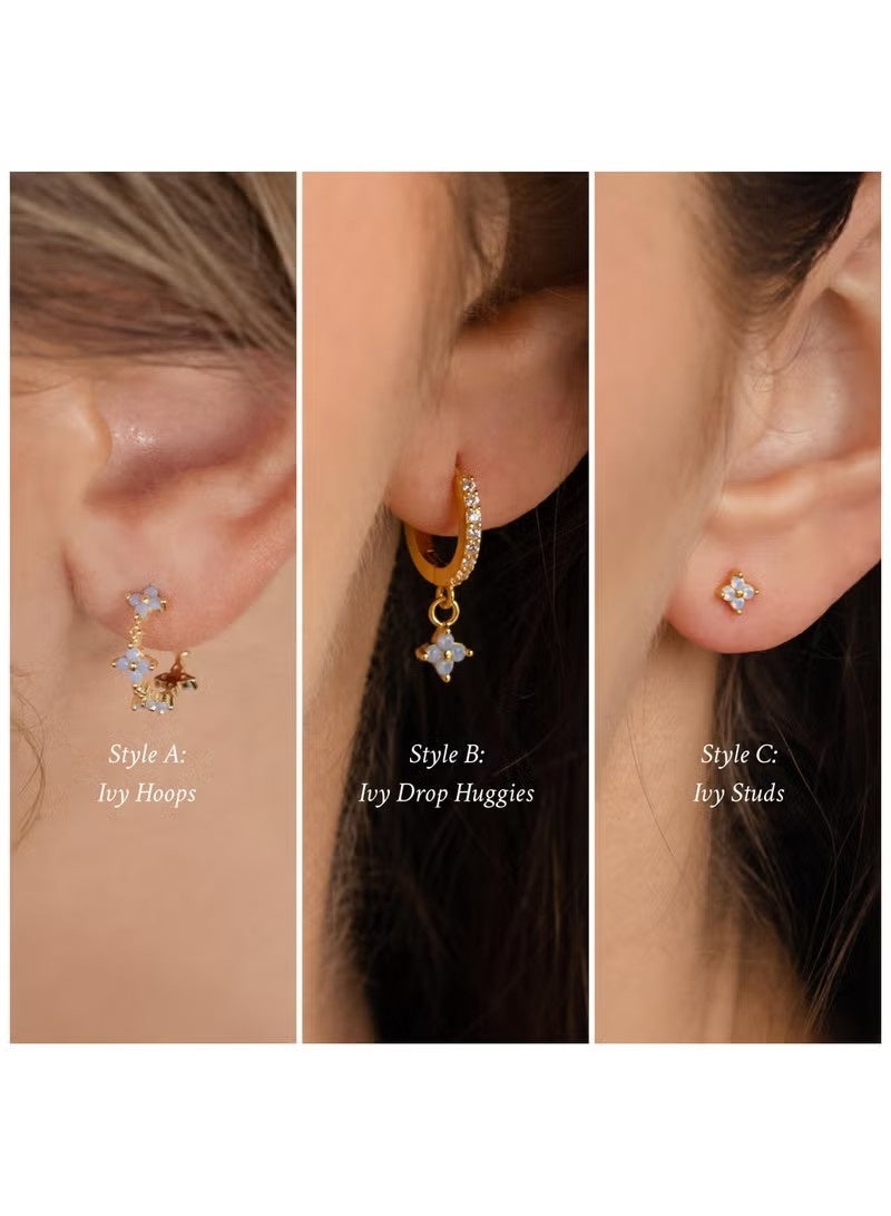 Ladies sterling silver earrings-hypoallergenic earrings, Huggie Hoop and chain earrings, Ladies Jewelry set - Image 5