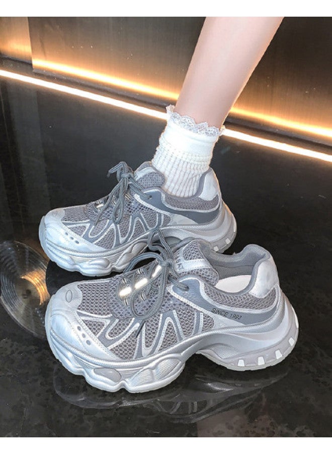 St&Sat 【chunky Versatile】 أحذية رياضية عصرية جديدة بأسلوب ريترو للمشي اليومي أحذية سنيكر للأمهات، أحذية يومية للنساء - Image 1