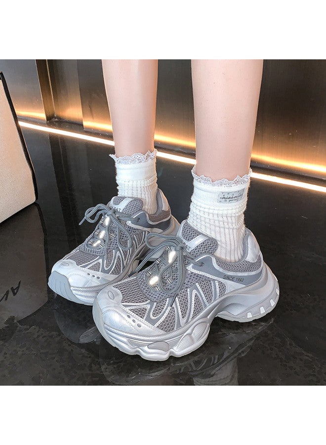 St&Sat 【chunky Versatile】 أحذية رياضية عصرية جديدة بأسلوب ريترو للمشي اليومي أحذية سنيكر للأمهات، أحذية يومية للنساء - Image 3
