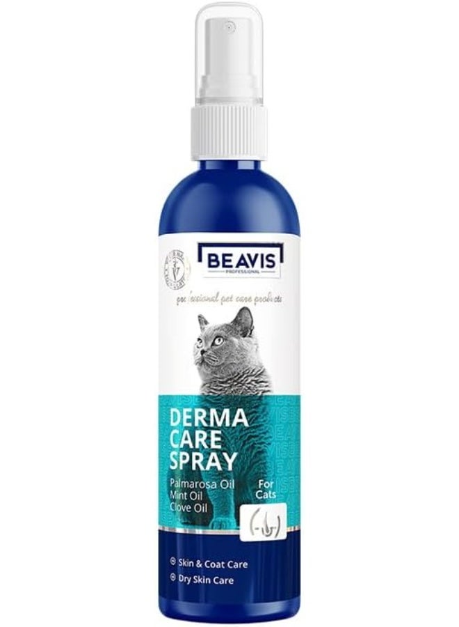 Derma Care Spray for Cats 100ml Skin and Coat Care Spray with Palmarosa Mint and Olive Oil Pet Grooming Spray