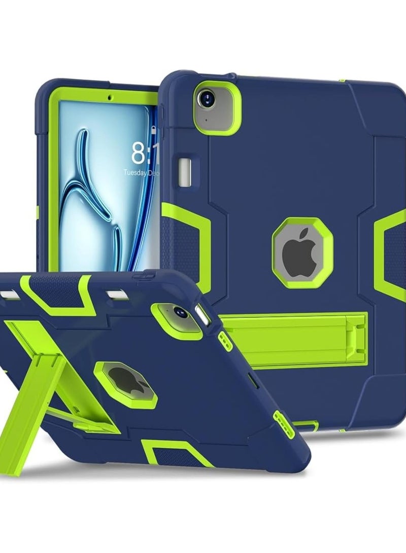 VKL Case for IPad Air 11 Inch M2 2024 Released,with Pencil Holder and Kickstand, EVA Heavy Duty Shockproof Protective Cover (Navy Blue+Qlivine) - Image 1