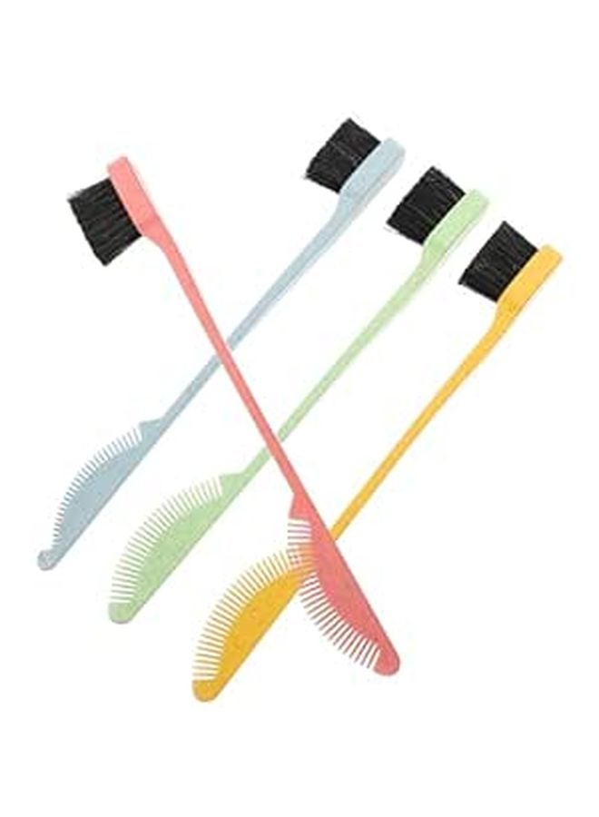 Dual Ended Eyebrow And Eyelash Brush Set 4Pcs Multi Color Brow Grooming Combs - Image 1