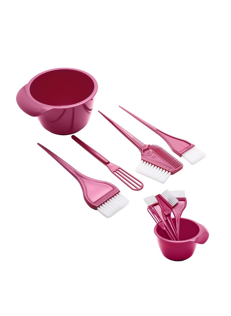 نيبمينينت مجموعة صبغ الشعر ، الفاخرة في الصالون 5 عبوات من فرشاة تلوين ومجموعة وعاء لصبغ بنفسك والتبييض و 3 لوضع لون ومضرب واحد ووعاء لخلط الألوان (أحمر - Image 1