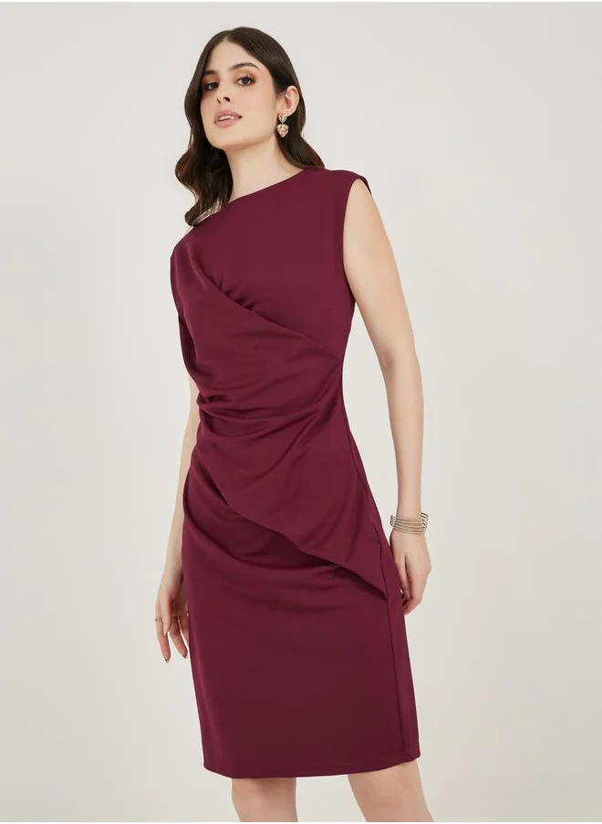 Styli Draped Jersey Dress