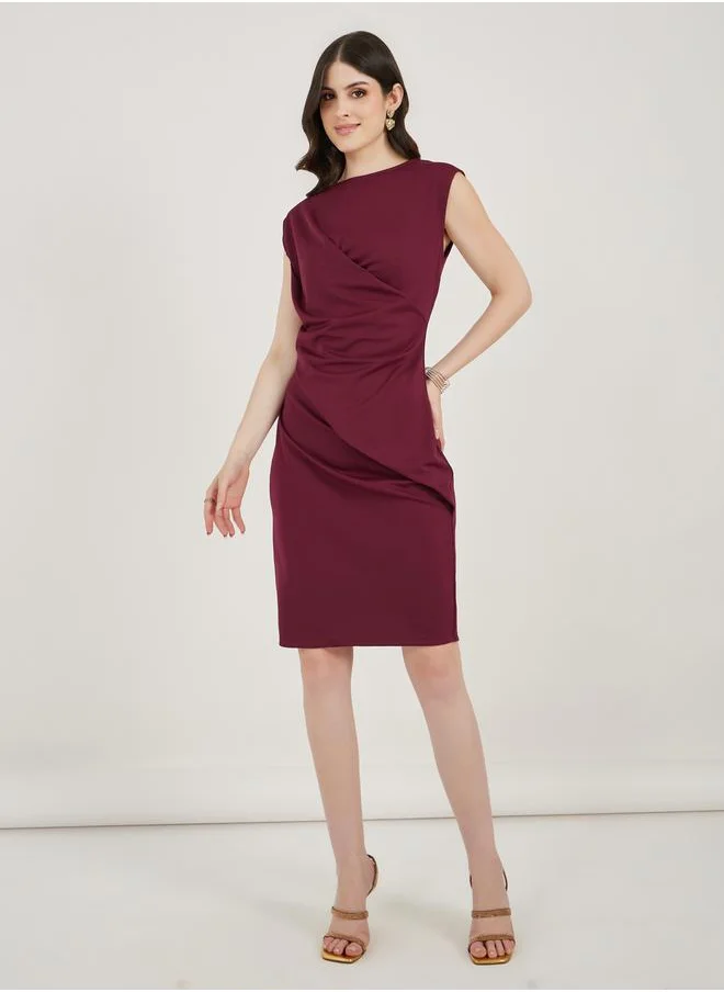 Styli Draped Jersey Dress