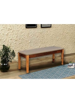 Furniselan Furniselan Solid Sheesham Wood Dining Bench for Living Room Living Room Bench for Study Home Furniture 3 Seater Dining Bench Adjustable Cushion Bench Finish Type Rustic Teak Finish 