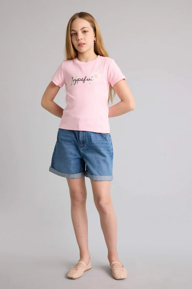 ديفاكتو Girl Ribbed Camisole T-Shirt