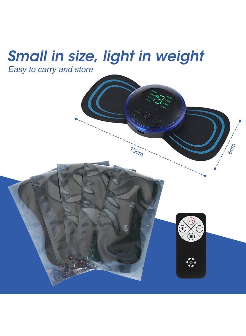 Generic 5 Pcs Microcurrent EMS Mini Massage Device - 8 Modes, 19 Intensity Levels，EMS Bioelectric Acupoints Massager Lymphatic Drainage Massage Pad Cordless Portable Mini Electric EMS Neck Massager for Pain Relief  - Image 2