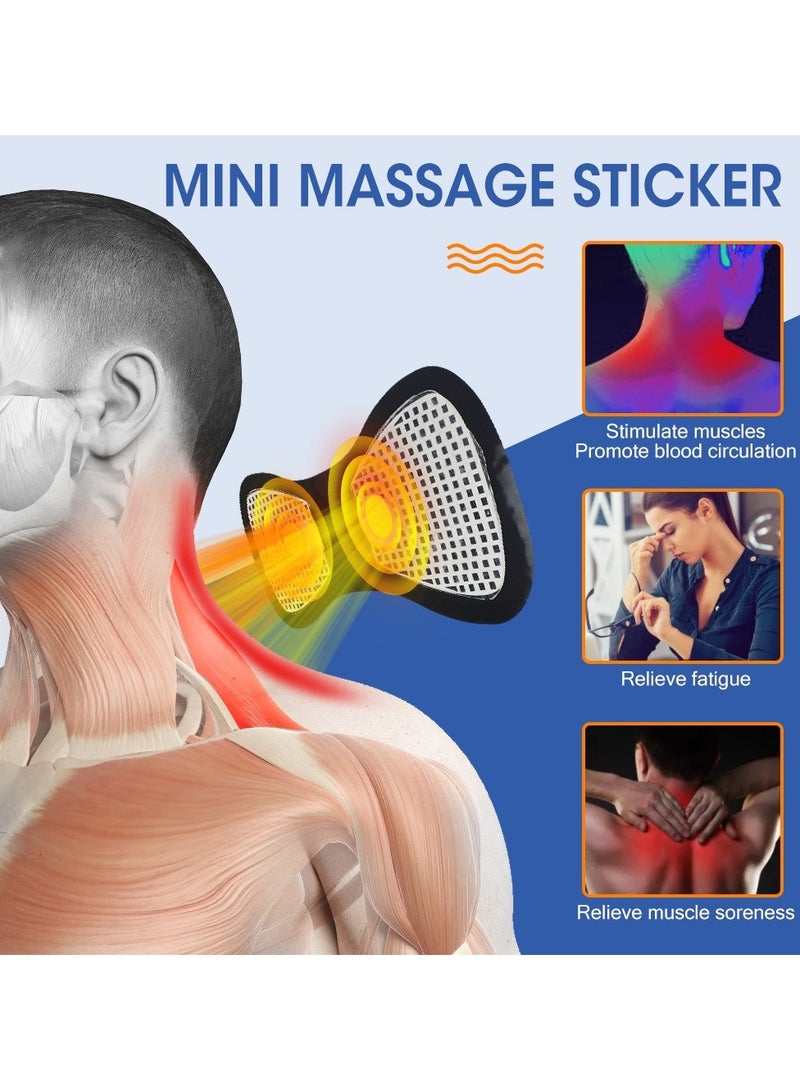 Generic 5 Pcs Microcurrent EMS Mini Massage Device - 8 Modes, 19 Intensity Levels，EMS Bioelectric Acupoints Massager Lymphatic Drainage Massage Pad Cordless Portable Mini Electric EMS Neck Massager for Pain Relief  - Image 5