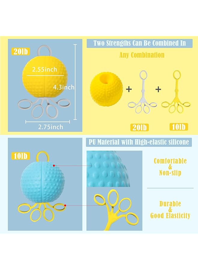 Excefore Squeeze Balls for Hand Therapy Hand Exercise Balls Finger Strengthener Therapy Finger Exerciser Balls for Stretching and Rehabilitation Training 6 Piece Set for Elderly - Image 2