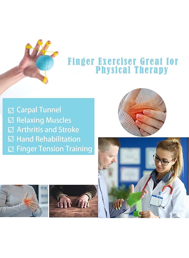 Excefore Squeeze Balls for Hand Therapy Hand Exercise Balls Finger Strengthener Therapy Finger Exerciser Balls for Stretching and Rehabilitation Training 6 Piece Set for Elderly - Image 3