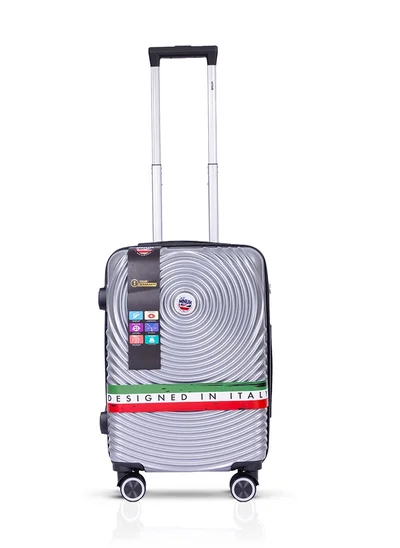 MNUK Cruise Carry-on Luggage | Hardside Soft Handle Trolley with USB Port & TSA Lock |Double 360° 4 Wheeler| Cabin-20 Inch | Silver
