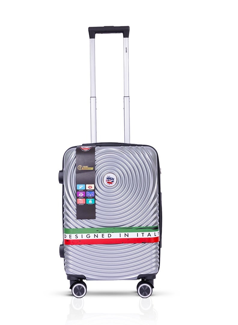 MNUK Cruise Carry-on Luggage | Hardside Soft Handle Trolley with TSA Lock |Double 360° 4 Wheeler| Cabin-20 Inch | Silver - Image 1