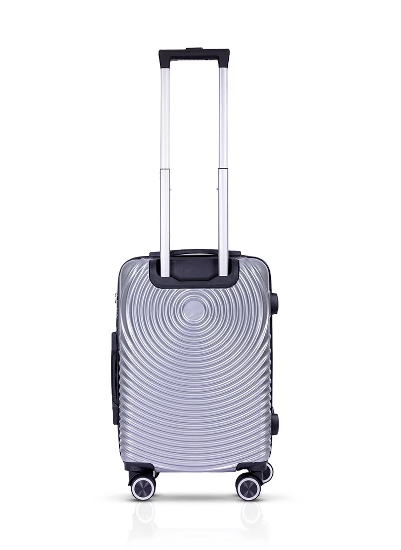 MNUK Cruise Carry-on Luggage | Hardside Soft Handle Trolley with USB Port & TSA Lock |Double 360° 4 Wheeler| Cabin-20 Inch | Silver