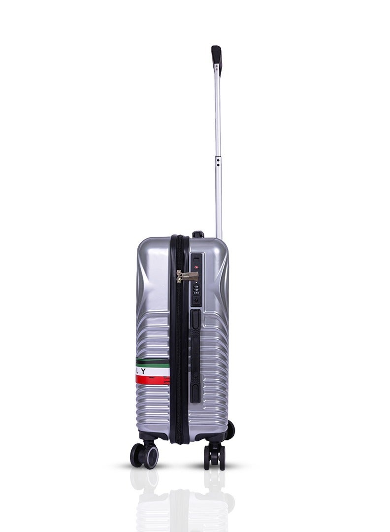 MNUK Cruise Carry-on Luggage | Hardside Soft Handle Trolley with TSA Lock |Double 360° 4 Wheeler| Cabin-20 Inch | Silver - Image 3