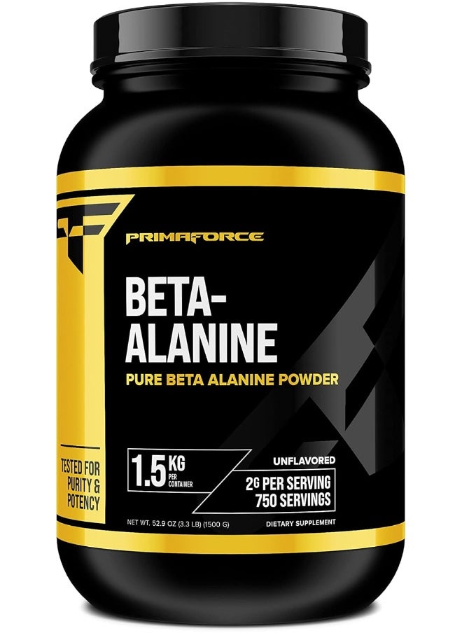 Primaforce Beta Alanine Powder, Unflavored, 1.5 Kg - Gluten Free, Non-Gmo Supplement For Men And Women  - Image 1