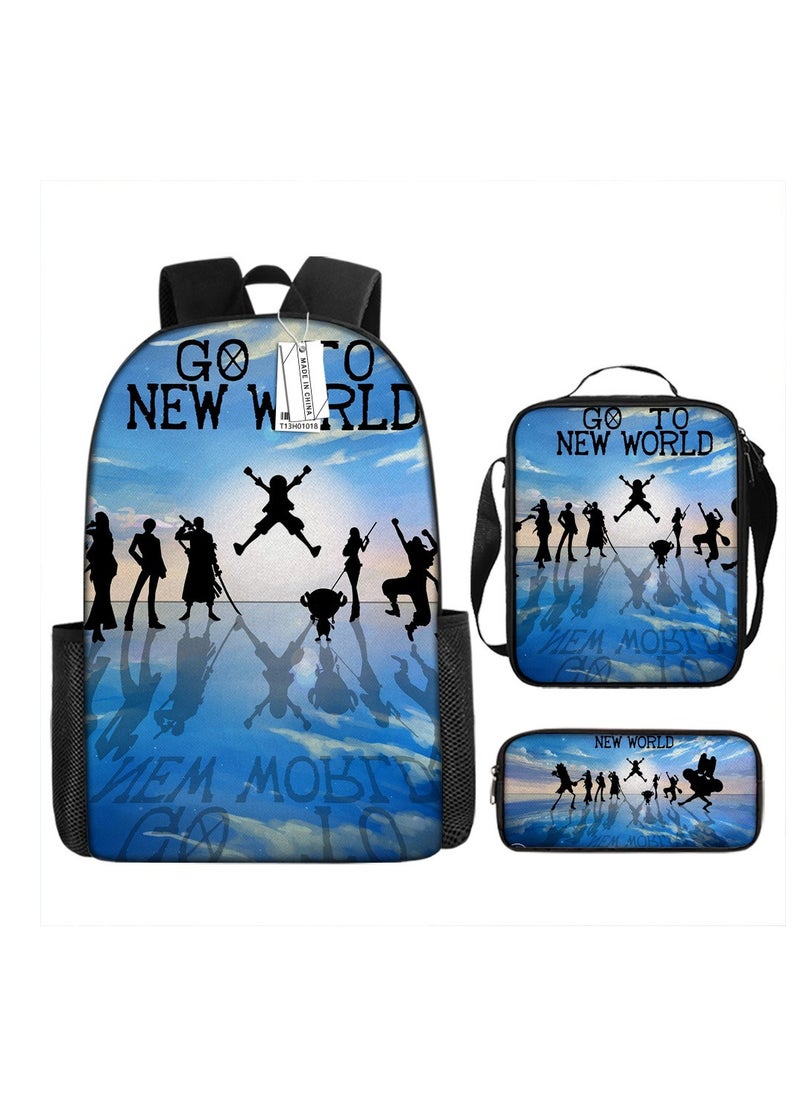 Generic - Cartoon anime backpack for primary and secondary school students, large capacity casual lightweight backpack, cartoon shoulder bag, pencil case, pencil case, and pencil case - Image 1