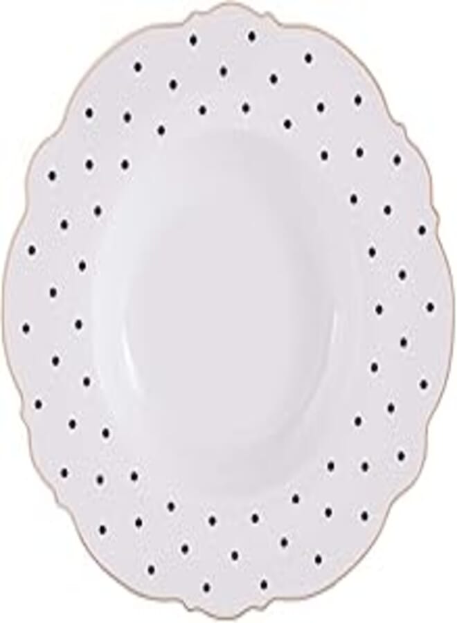 Karaca | ROMANTIC SOUP PLATE BLACK DOTS ON WHITE