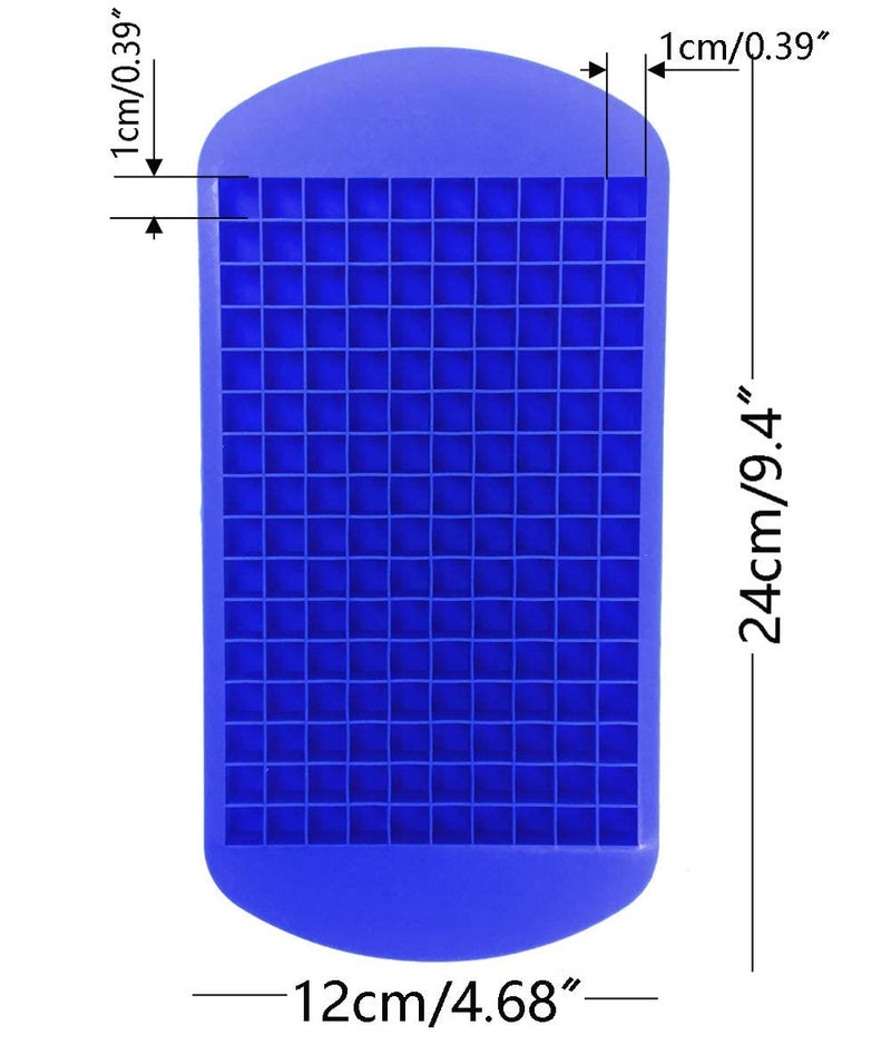 CELLEBII Silicone 160 Grids Small Ice Maker Tiny Ice Cube Trays Chocolate Mold Mould Maker Freezer for Kitchen Bar Whisky Drinks Party Multi Colors Pack of 3 - Image 3