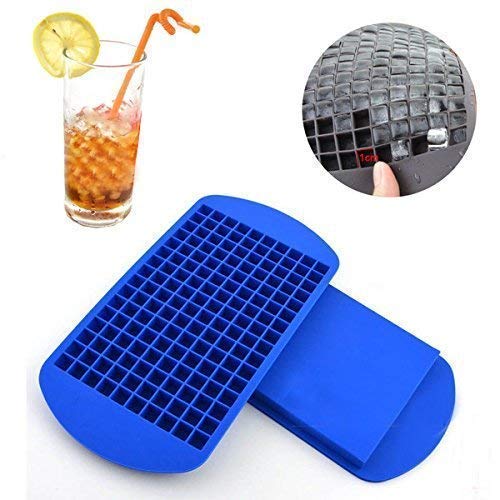 CELLEBII Silicone 160 Grids Small Ice Maker Tiny Ice Cube Trays Chocolate Mold Mould Maker Freezer for Kitchen Bar Whisky Drinks Party Multi Colors Pack of 3 - Image 2