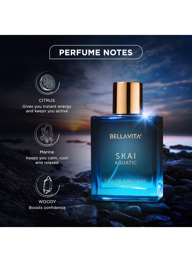 Bella Vita Luxury Skai Aquatic | Long Lasting EDC 100ml Pefume & Shower Gel 500ml for Men and Women | Fresh, Hydrating, Softer Skin and Deep Cleansing - Image 2