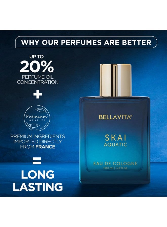 Bella Vita Luxury Skai Aquatic | Long Lasting EDC 100ml Pefume & Shower Gel 500ml for Men and Women | Fresh, Hydrating, Softer Skin and Deep Cleansing - Image 3