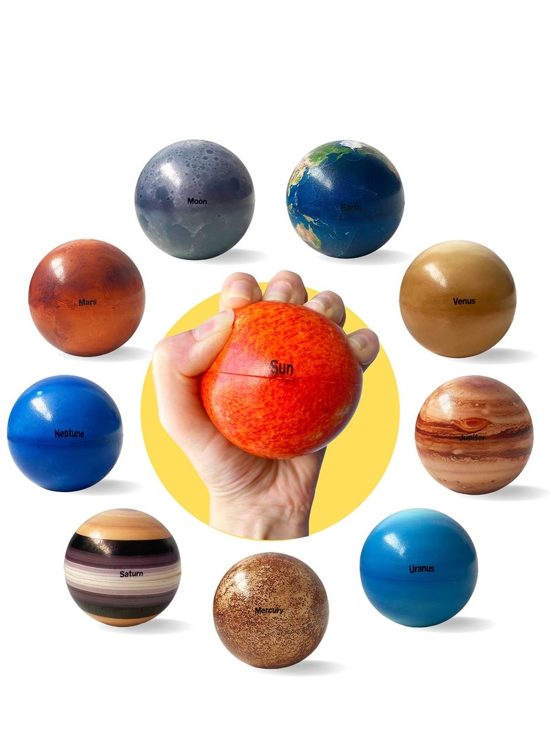 Planet Solar System Stress Ball, Anti Stress Solar Planets Balls, Planet Educational Toys, Toy Solar System Balls, Planet Educational Toys, Fun Solar Planets Balls for Kids and Adult  - Image 1