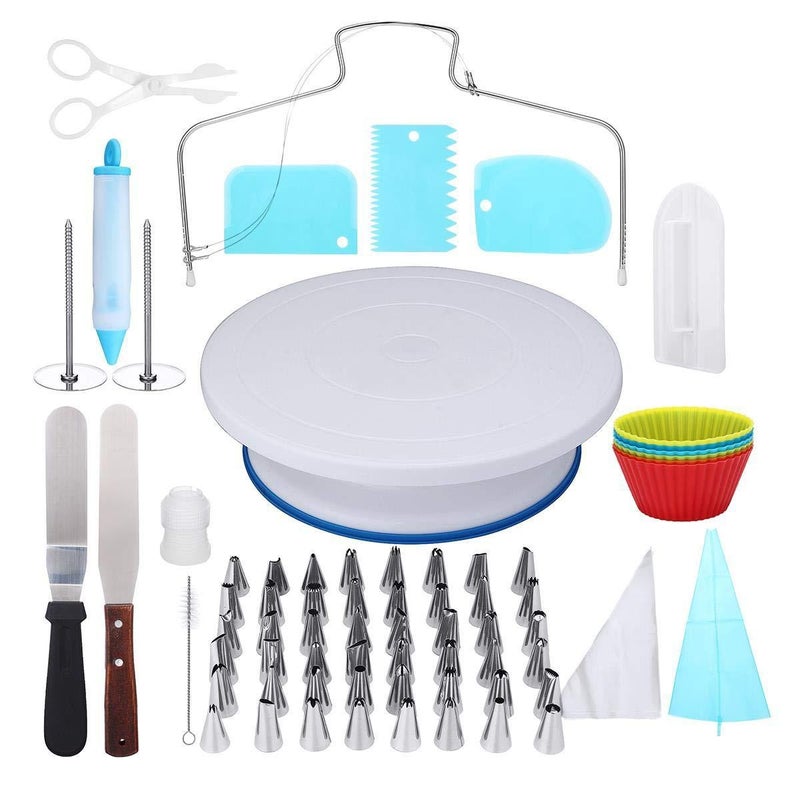 With Number 137 Piece Set Cake Turntable Set Korean Style Piping Nozzle Piping Bag Baking Tools - Image 1