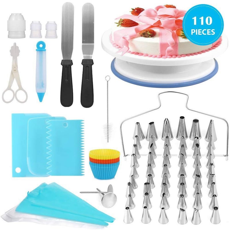 With Number 137 Piece Set Cake Turntable Set Korean Style Piping Nozzle Piping Bag Baking Tools - Image 4