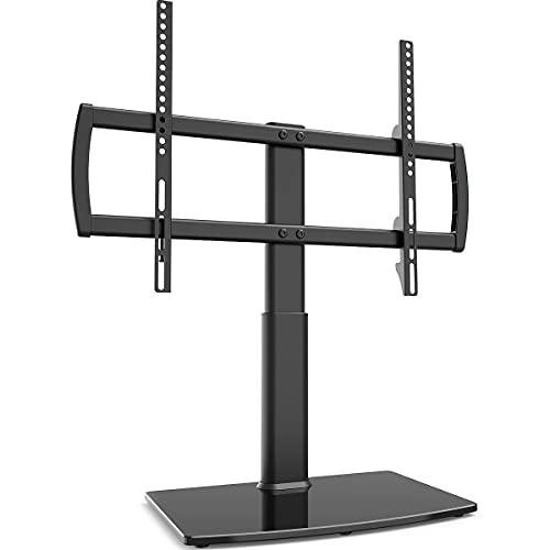 Hemudu Universal Tabletop TV Stand with Wall Mount for 32 to 70 inch 4 Level Height Adjustable Heavy Duty Tempered Glass Base Holds up to 110lbs Screens HT03B002 - Image 1
