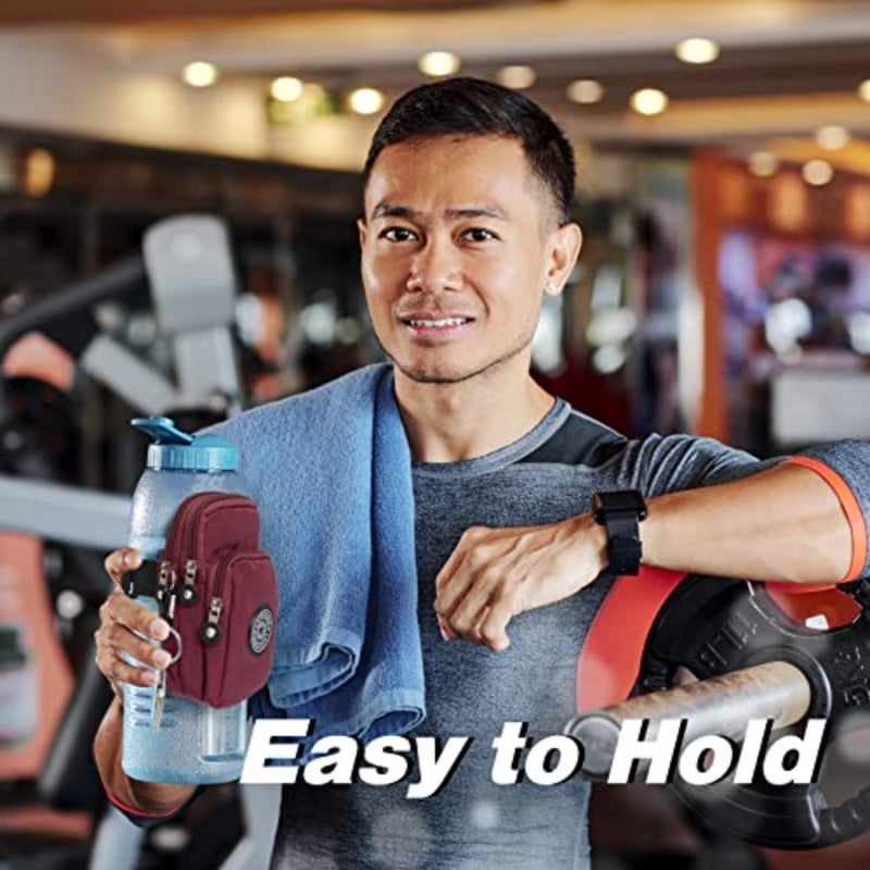 Gym Water Caddy with Phone Holder, Water Bottle Sleeve Bag with Pocket for Cards, Keys, Wallet, Gym Bottle Accessories for Men Women - Image 5