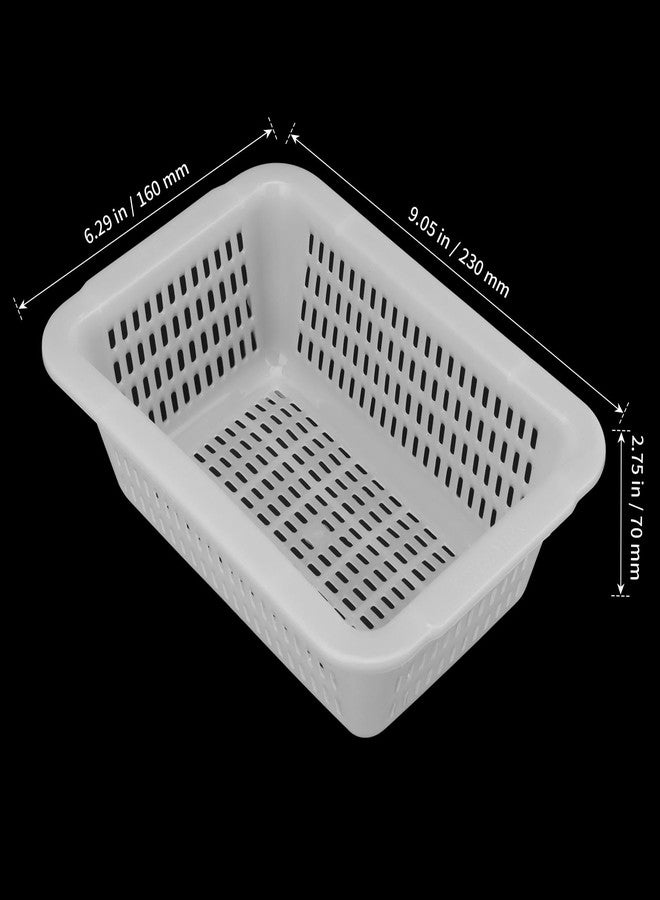 SHEUTSAN 20 Pack 9 x 6 x 2.7 Inch Small Plastic Storage Baskets, White Plastic Bin Basket Organizer Tray for Office, Kitchen - Image 2