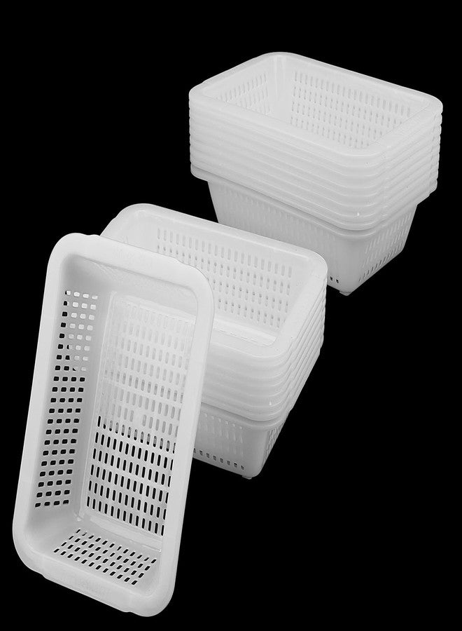 SHEUTSAN 20 Pack 9 x 6 x 2.7 Inch Small Plastic Storage Baskets, White Plastic Bin Basket Organizer Tray for Office, Kitchen - Image 1
