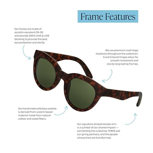 TOMS womens Florentin Sunglasses, Tortoise, 52-23-148 US - Image 5