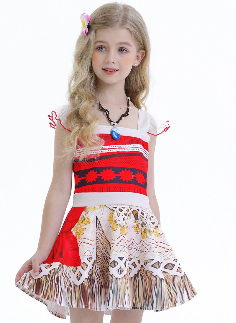 Muababy Moana Girls Adventure Outfit Cosplay Costume Skirt Set - Image 2