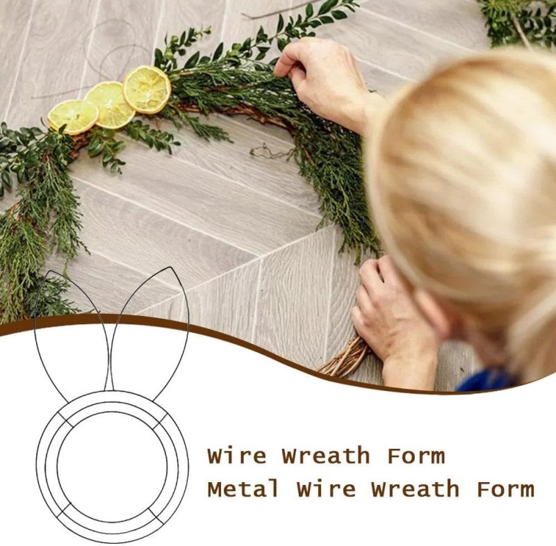 Easter Wreath Form 2pcs Durable Metal Wire Reusable Design Rabbit Wreath Frame - Cute Rabbit Shape DIY Craft-Friendly Wire Wreath Frame for Easter Home Decor Indoor Outdoor Garden Gatherings - Image 5