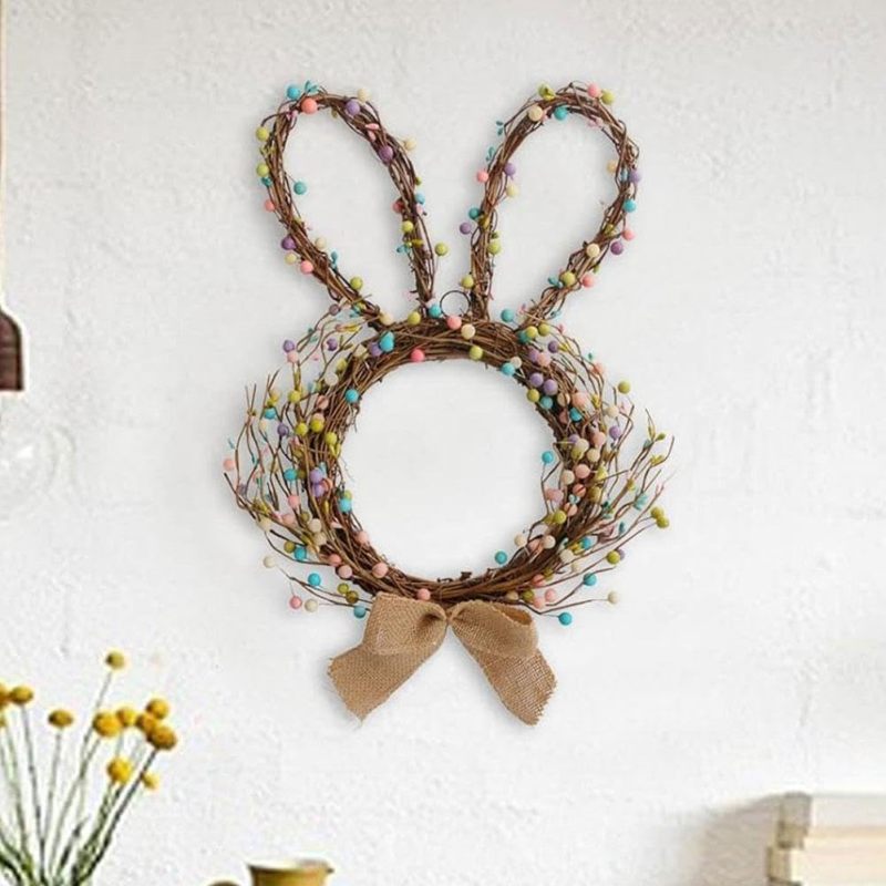 Easter Wreath Form 2pcs Durable Metal Wire Reusable Design Rabbit Wreath Frame - Cute Rabbit Shape DIY Craft-Friendly Wire Wreath Frame for Easter Home Decor Indoor Outdoor Garden Gatherings - Image 3
